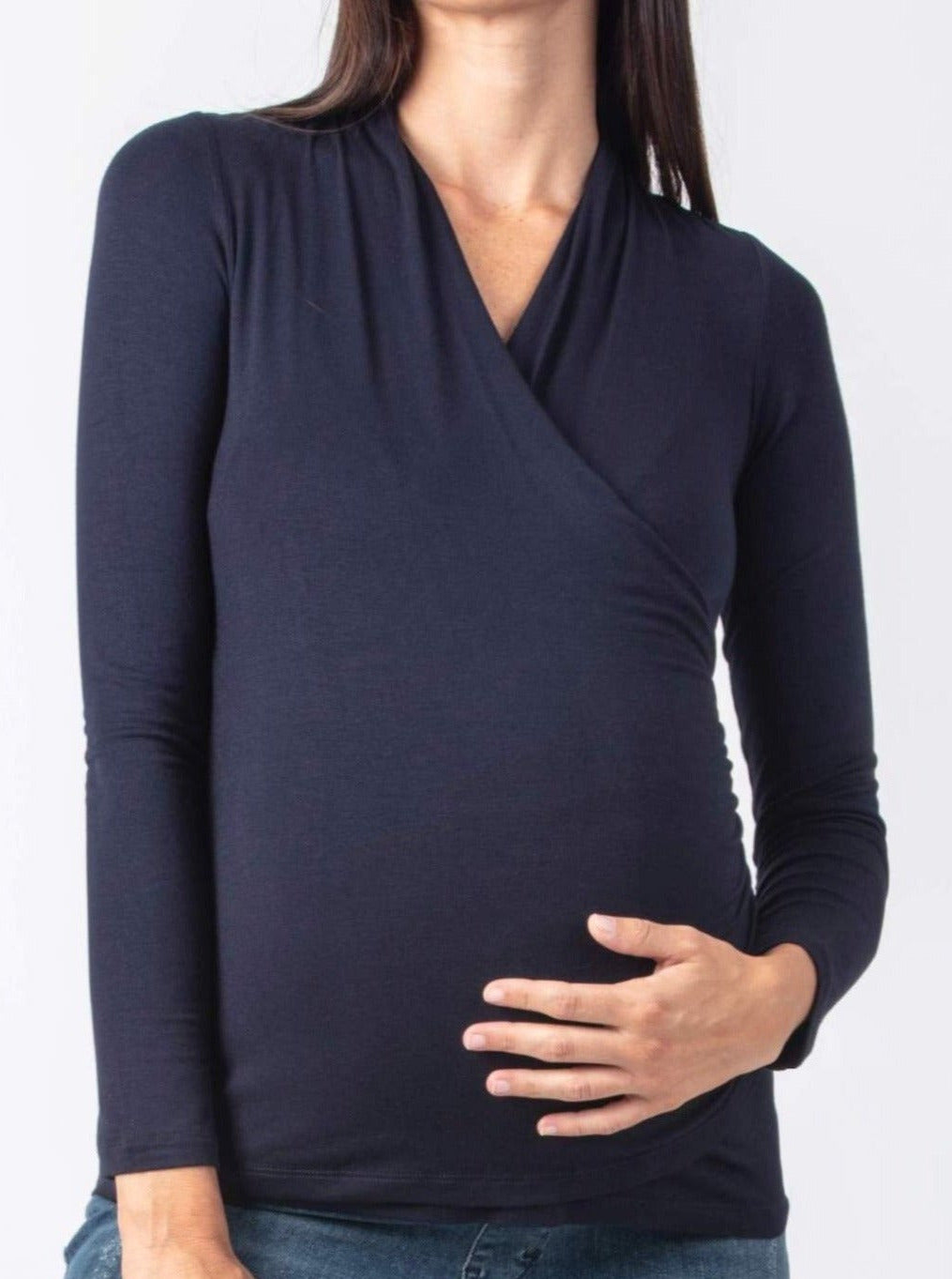 T-shirt de grossesse et d'allaitement moulant manches longues firmaman