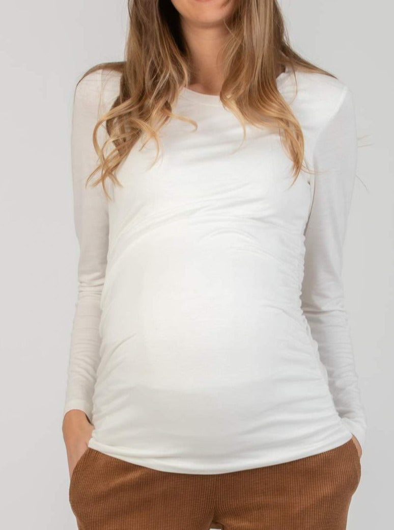T-shirt de grossesse moulant blanc firmaman
