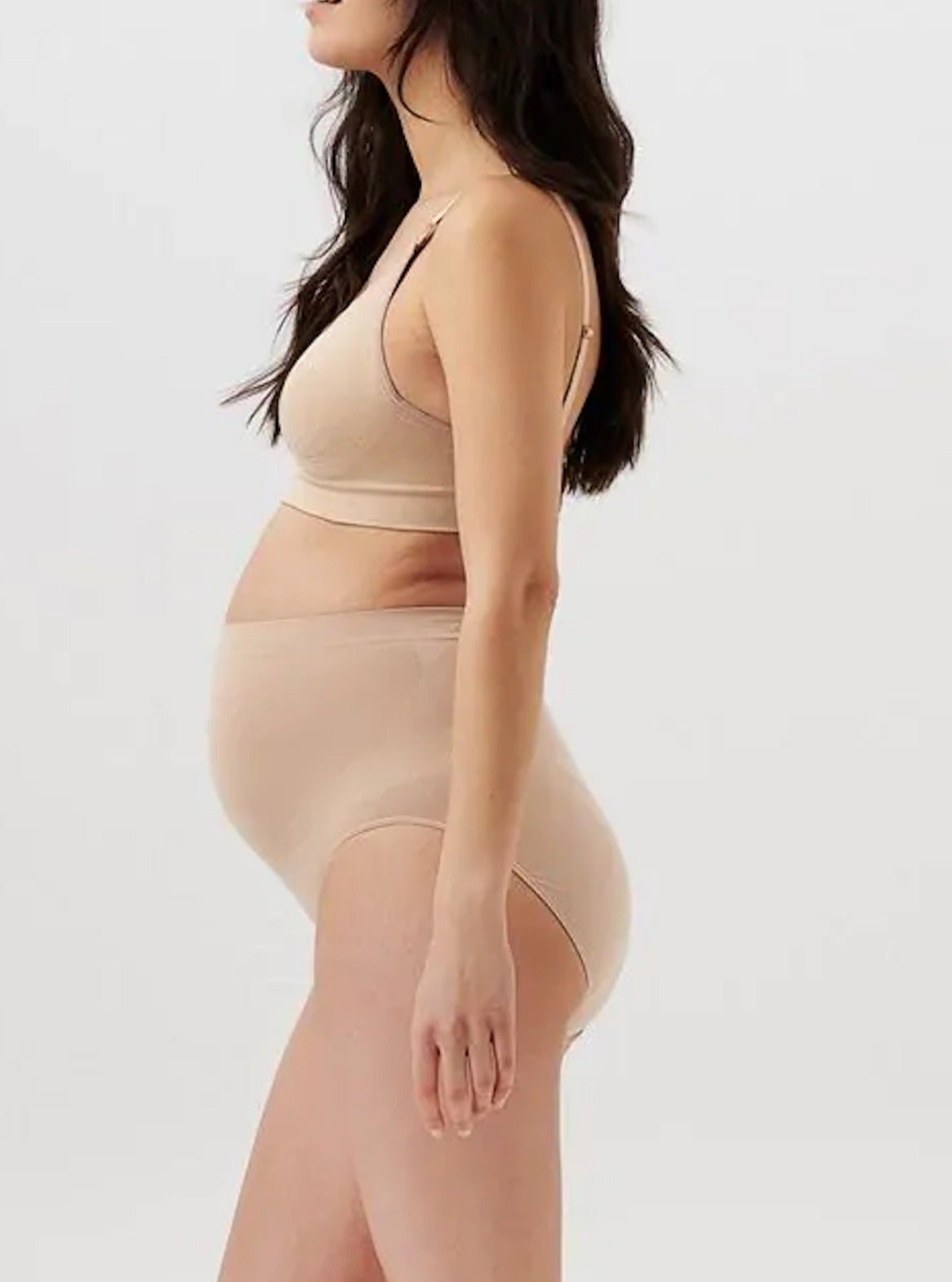Seamless maternity high rise panties